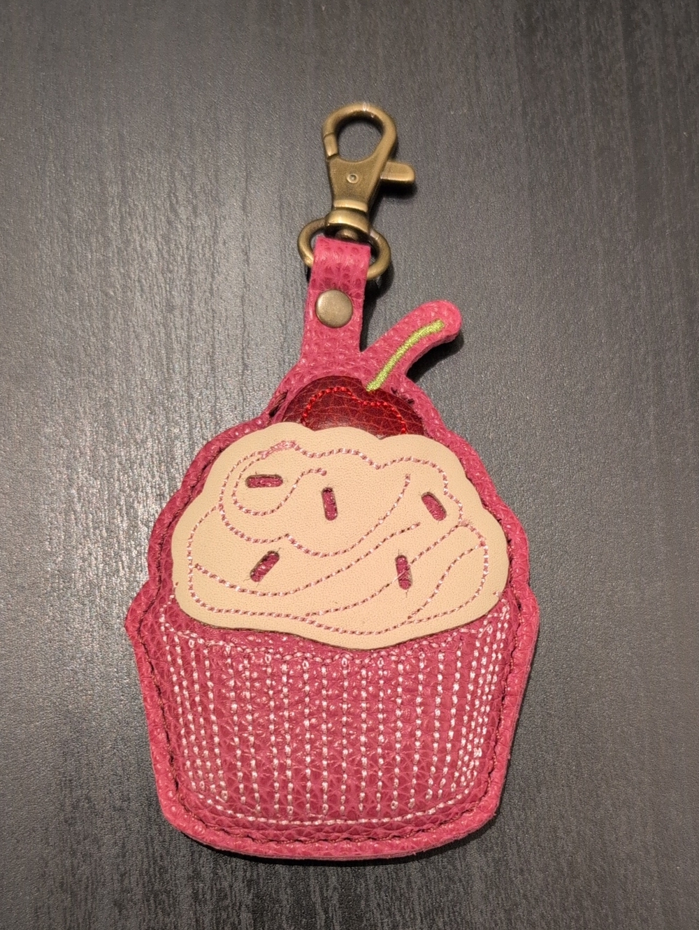 Portland Leather Cupcake Keychain